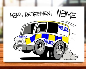 Personalised Police Retirement Card, dad, mum, son, brother, sister