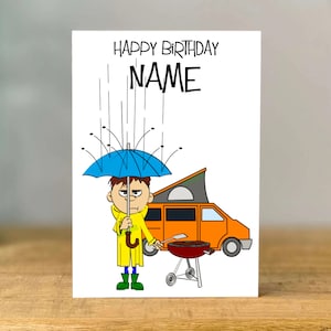 Personalised Campervan card, brother, Sister, Best Friend, Dad, campervan,  friend, Niece, Aunt, Daughter, mum, gran, husband, grandad. son