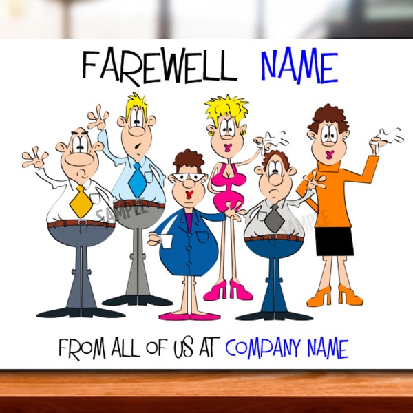 Personalised Farewell Retirement Card, office, company, work colleague, Dad, new job, Sister, Friend, Mum, work mate, leaving, Daughter,