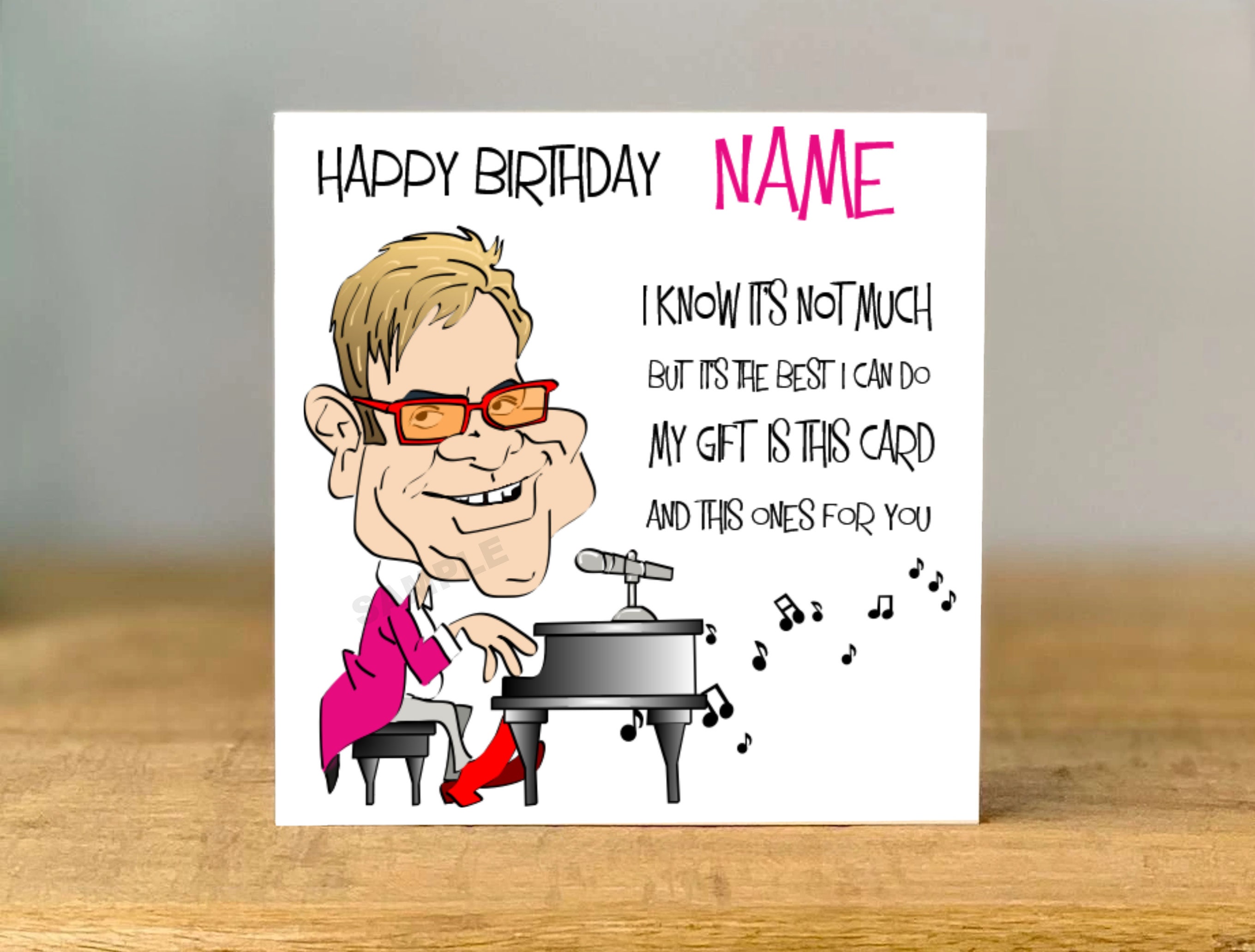 Personalised Elton John Inspired Music Birthday Card - Etsy UK