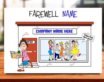 Personalised Farewell Card, Work Colleague Retirement, Office, work mate, Bestie, Funny,