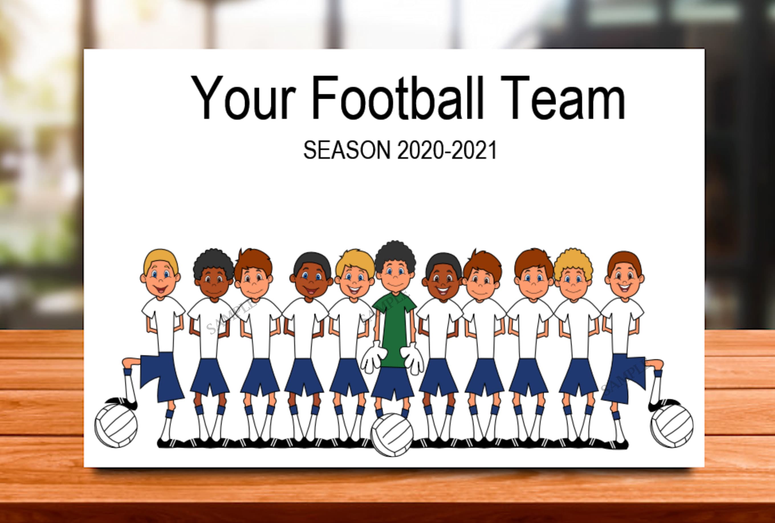 Personalised Football Team greeting card Team Manager Coach Etsy