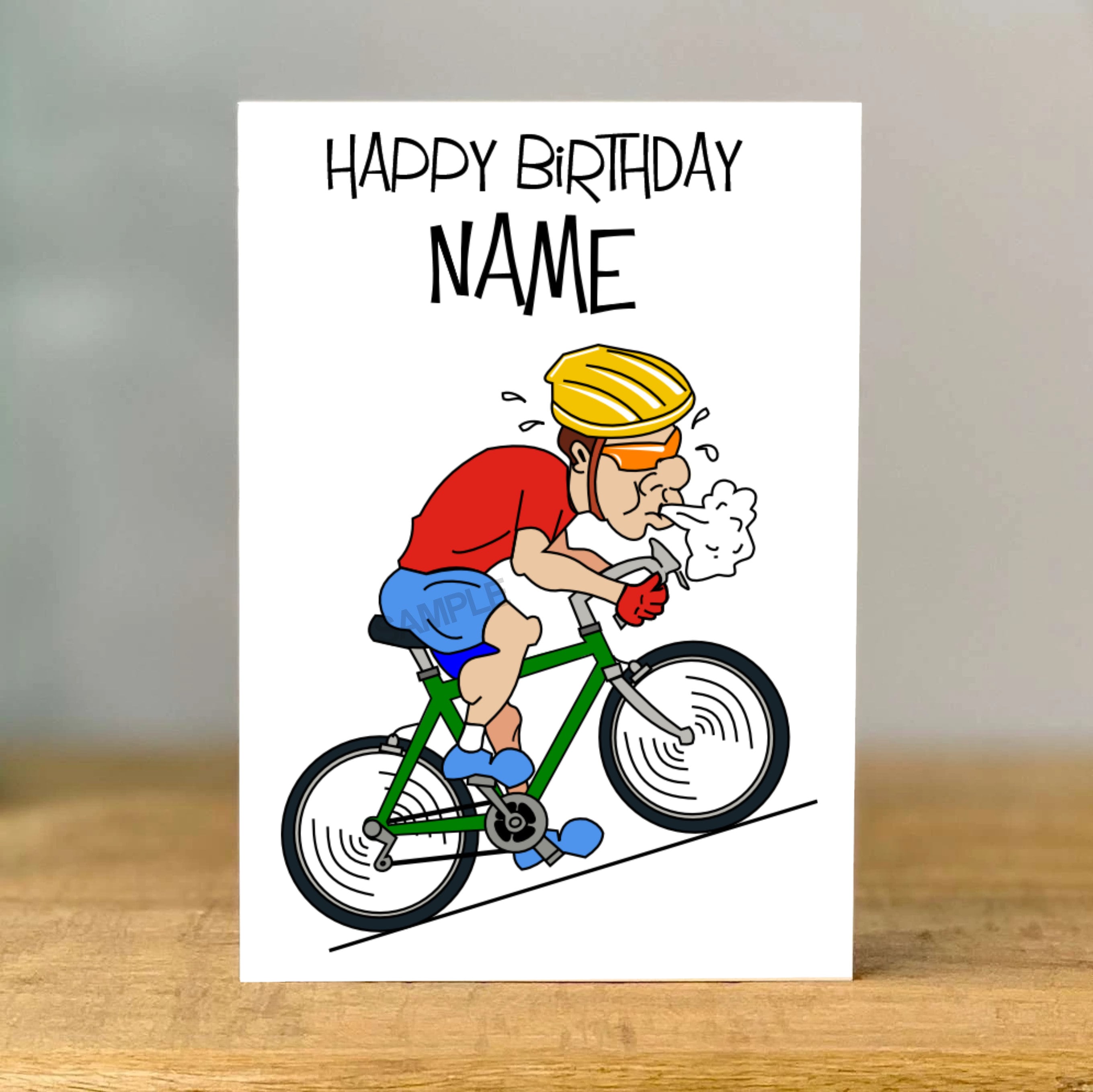 Personalised Cyclist Birthday Card Dad Son Bike Sister Cycle Best Friend Mum friend Father s Day brother Daughter greeting card