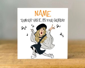 Personalised Stevie Birthday Card, Fleetwood Music, mum, dad, grandad, gran, son, daughter, brother, sister