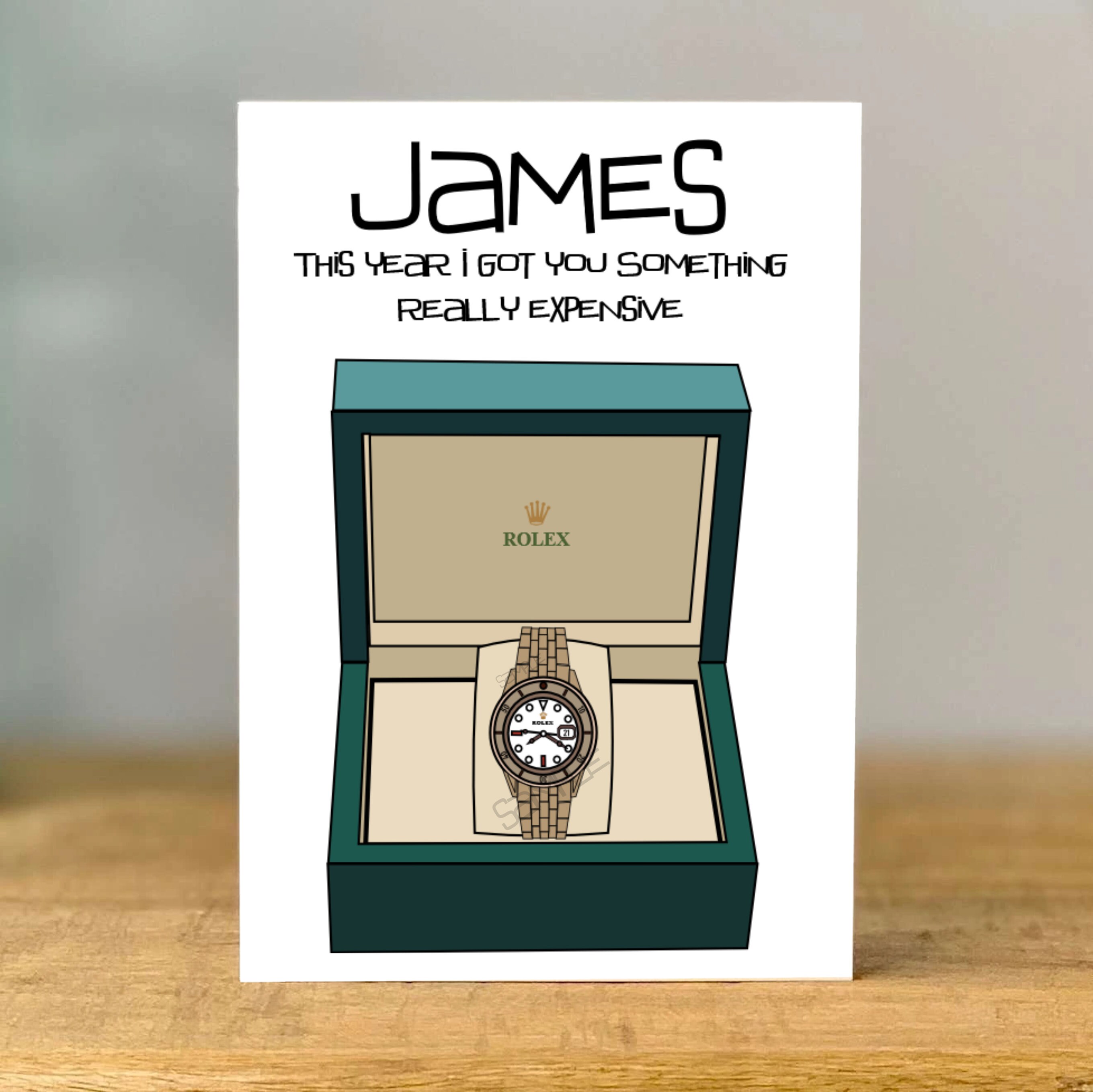 Personalised Designer watch birthday card Rolex inspired | Etsy