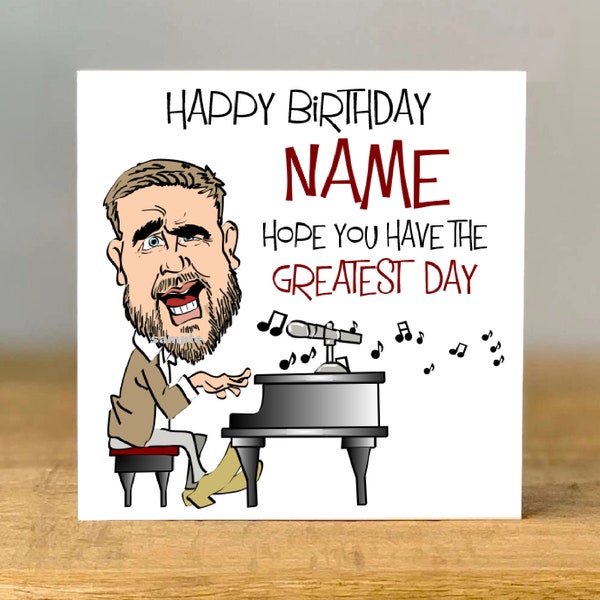 Personalised Birthday Card, Music, Pop star, inspired, Sister, BFF, Best Friend, Gary, Mum, Take, Niece, Aunt, Daughter, That, 90s