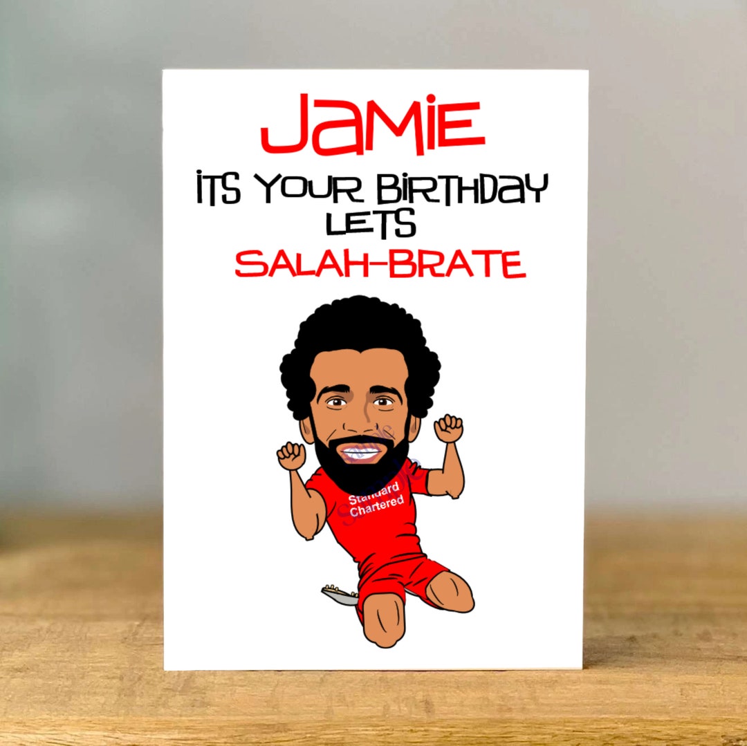 Personalised Mo Salah Birthday Card Liverpool Inspired BFF Etsy UK