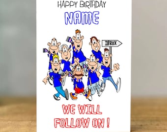 Personalised Rangers Football Birthday Card, A5 size, Fan, Bestie, Dad, Mum, Son,  Uncle, Daughter,