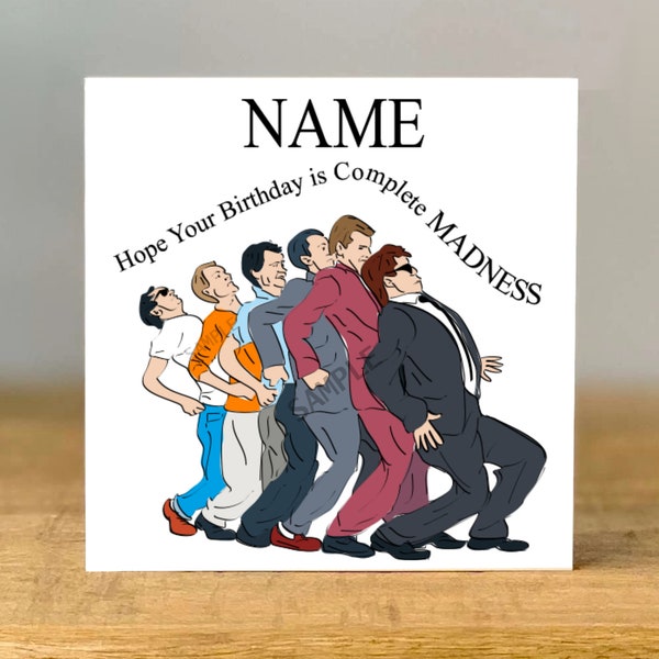 Personalised MADNESS, Inspired, Greeting Card, Best Friend, Football, ska music, Dad, Daughter, Son, Brother. Grandad. Nephew, mr.