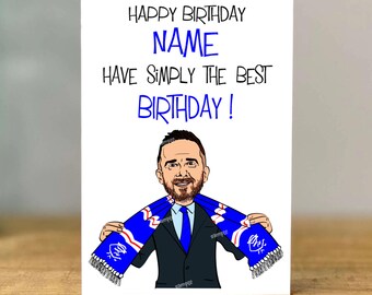 Personalised Barry Ferguson Birthday Card, Rangers Football,  mum, dad, grandad,son, daughter, brother