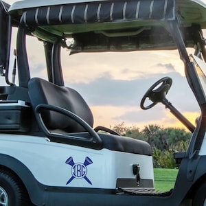 Golf Cart Decal, Golf Tee Monogram, Custom Decal, Golf Cart Accessories, Gift for Golfers, Golf Car Sticker