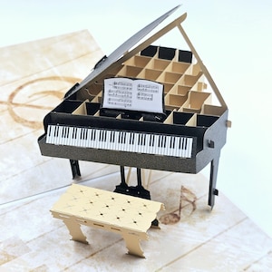 Carte d'anniversaire pop-up 3D - Carte de voeux idéale pour les mélomanes et les amateurs de piano lors d'occasions spéciales
