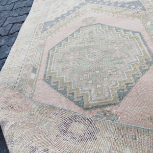 3x6 runner rug , 3x6 rug, vintage runner rug, 3x6 turkish rug, 3x6 oushak rug, wool runner rug, runner rug, turkish runner rug,rug