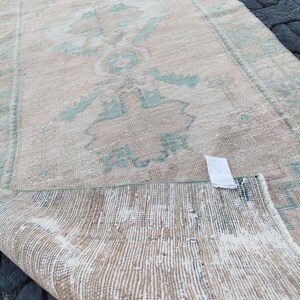 pastel color rug, stair steps rug, hand knotted rug, fringed rug, turkish wool rug, 3.3x6.10 ft, vintage rug, corridor rug, cool rug