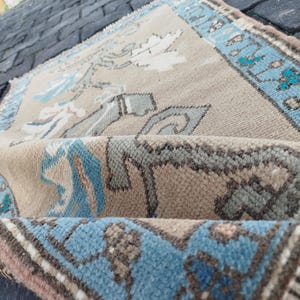 organic wool rug, floral oushak rug, awesome rug, turkish handmade rug, hall rug, wide rug, vintage area rug, old rug, 2.2x3.8 ft,