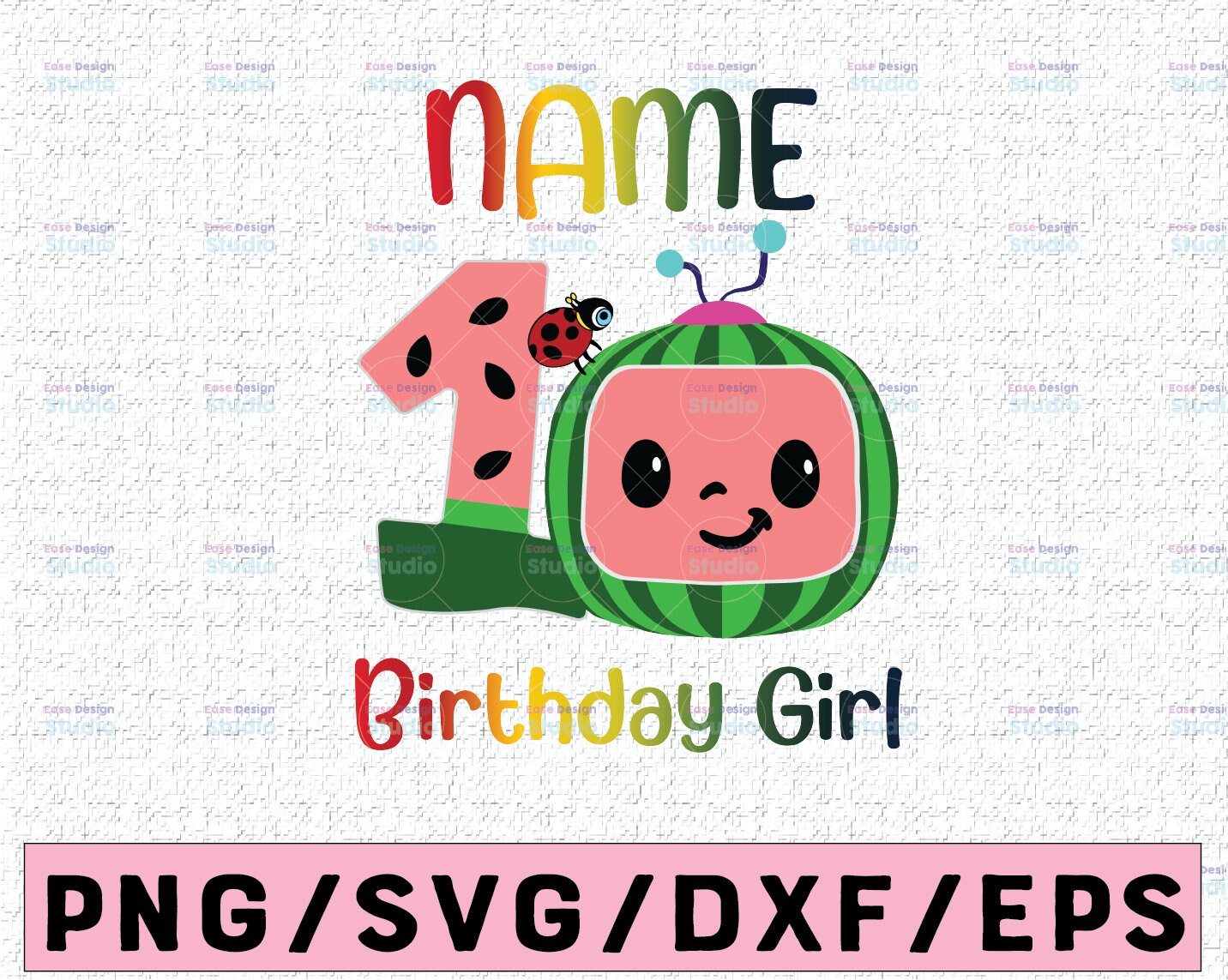 Download Cocomelon Personalized Name Birthday Girl png svg ...
