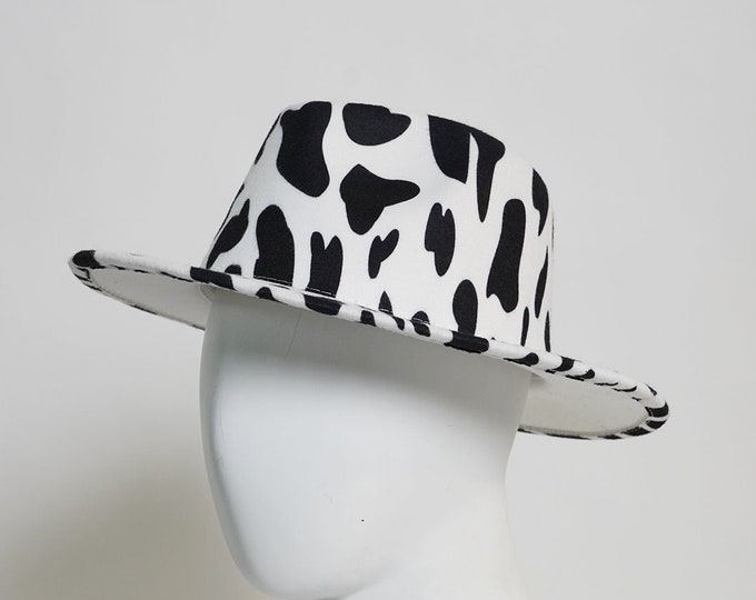 Women's Cow Print Fedora