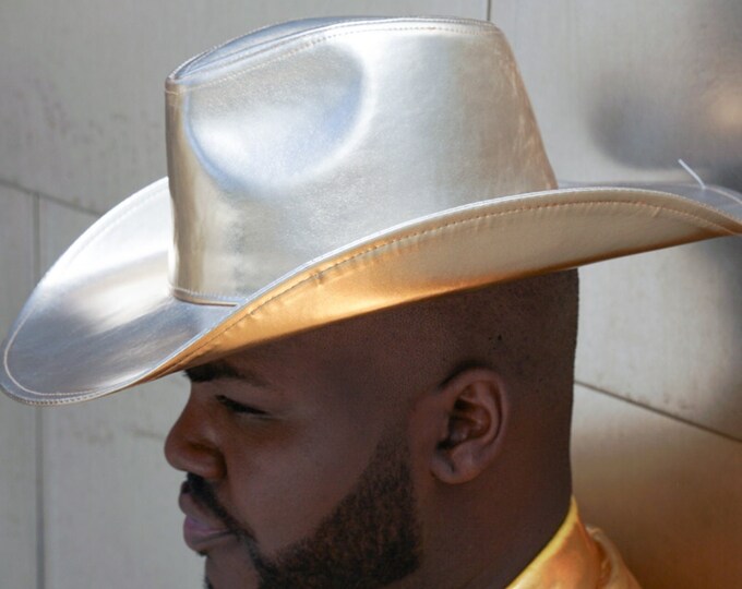 Metallic Gold Wide brim Cowboy Hat