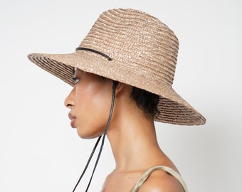 The Vista Khaki Straw Hat, Mens Womens Summer Straw Wide Brim Hat