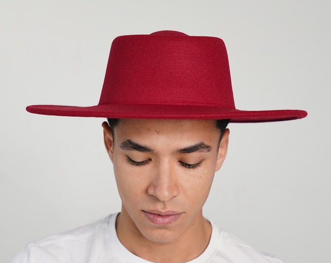 Red Garnet Boater Hat