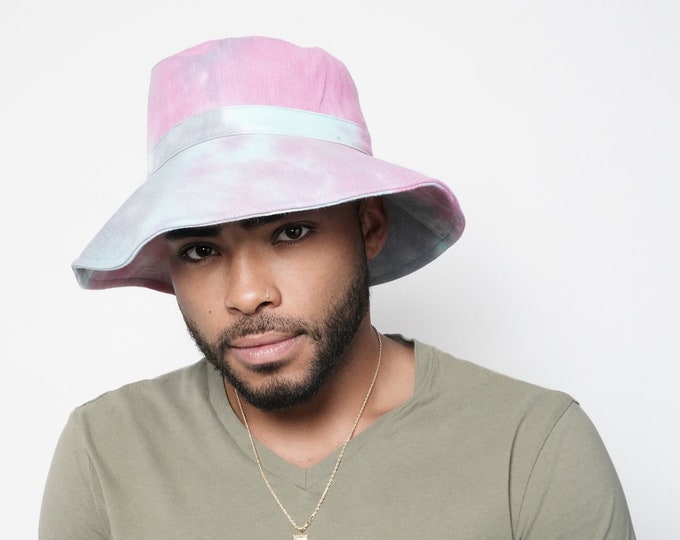 Men's Blue Tie-Dye Bucket Hat