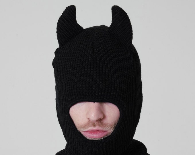 Black Devil Knitted Crochet Hat