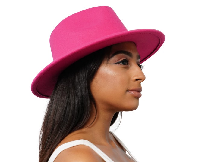 Hot Pink Wide Brim Fedora