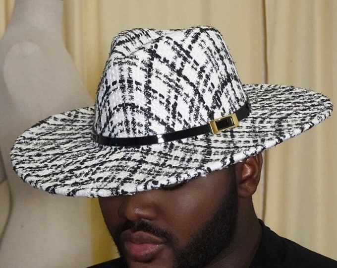 Tweed White Fedora Hat