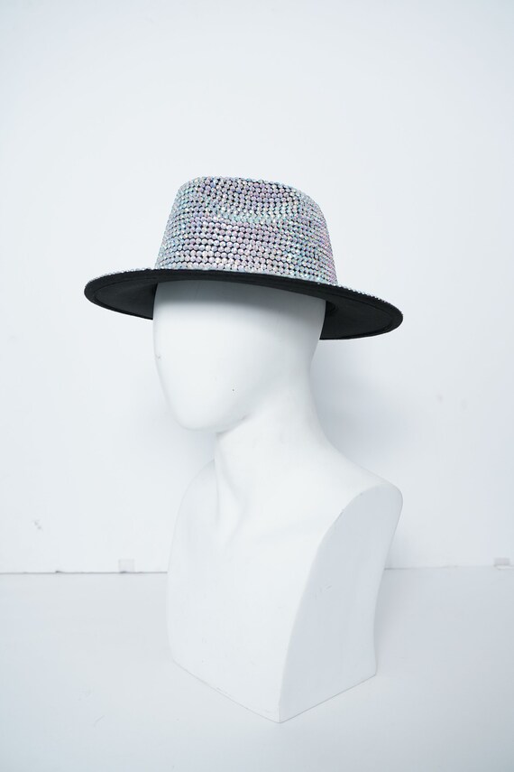 Wide Brim Hand Bedazzled Fedora - Etsy