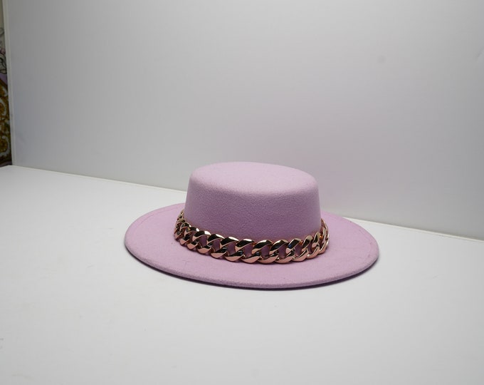 Men's Lavender Boater Hat