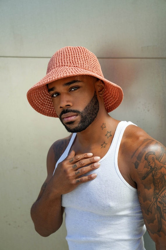 Rose Gold Crocheted Bucket Hat - Etsy