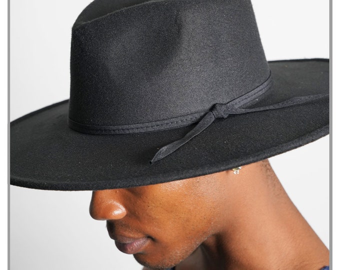 Classic Black Fedora with thin ribbon detail