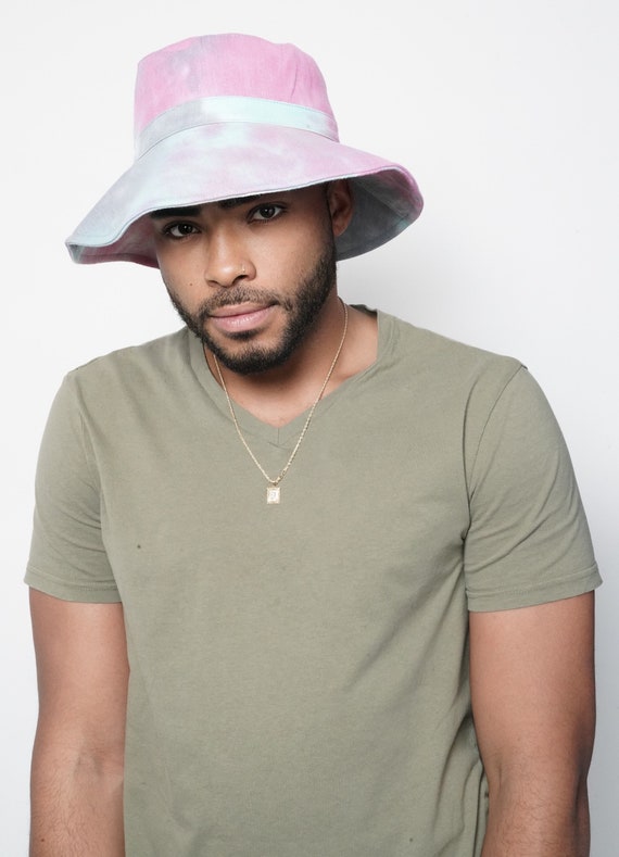 Men's Blue Tie-dye Bucket Hat | Etsy 