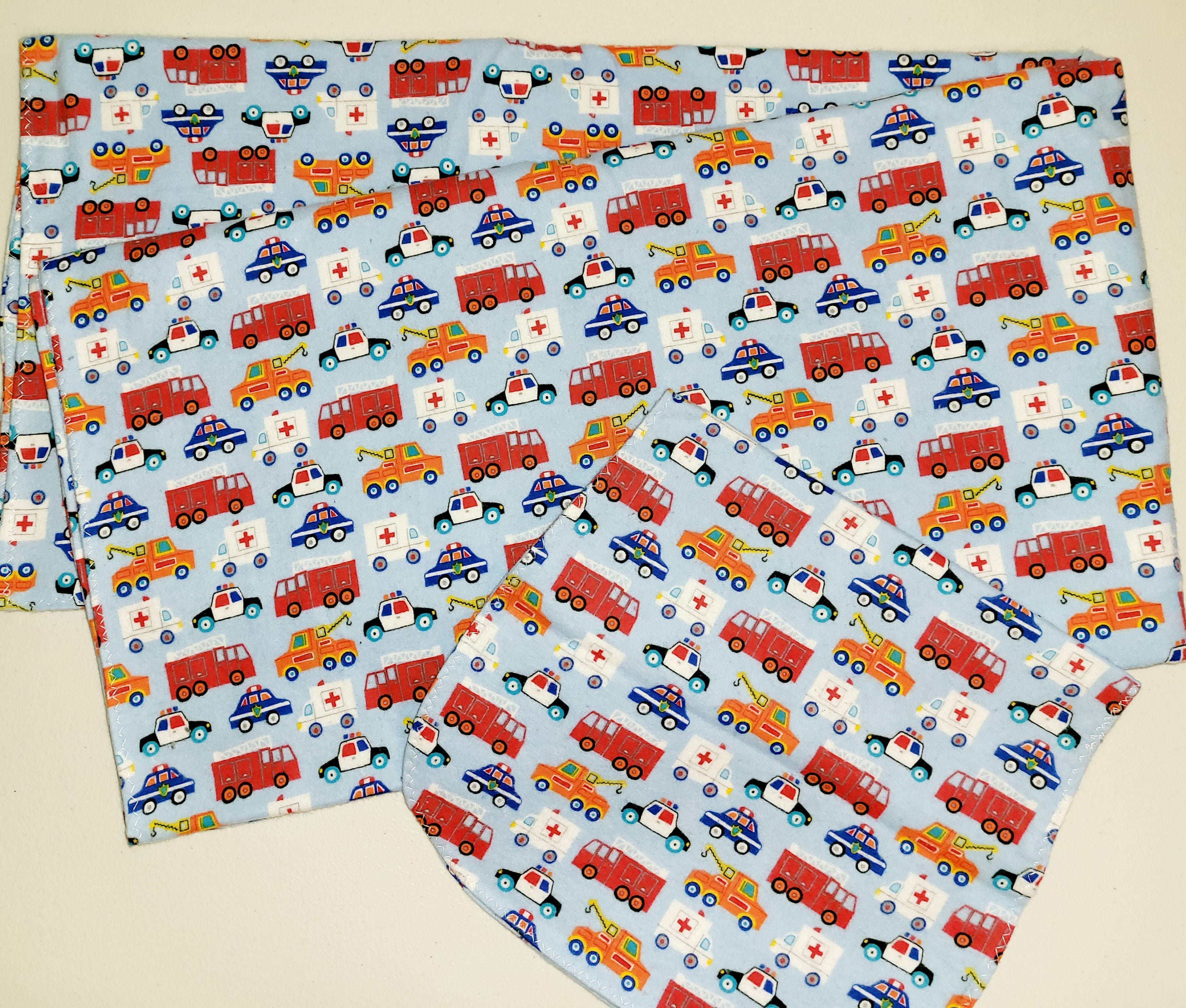 Baby Boy Flannel Receiving Blanket & Burp Cloth Etsy