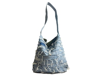 Slouch Patch Denim Bag Black - Etsy
