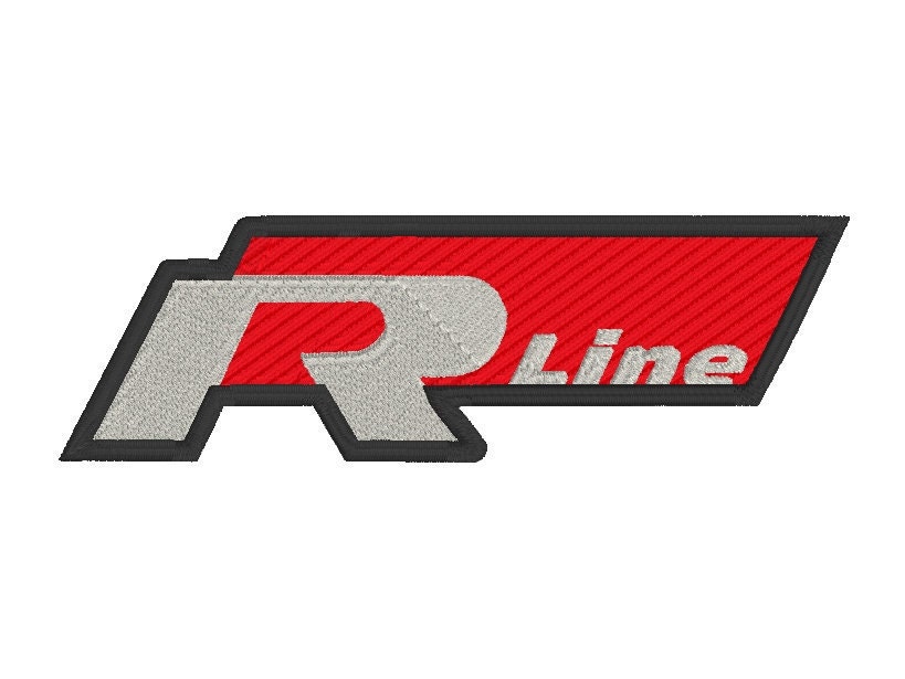 VW R Line Logo Machine Embroidery Design Pattern 
