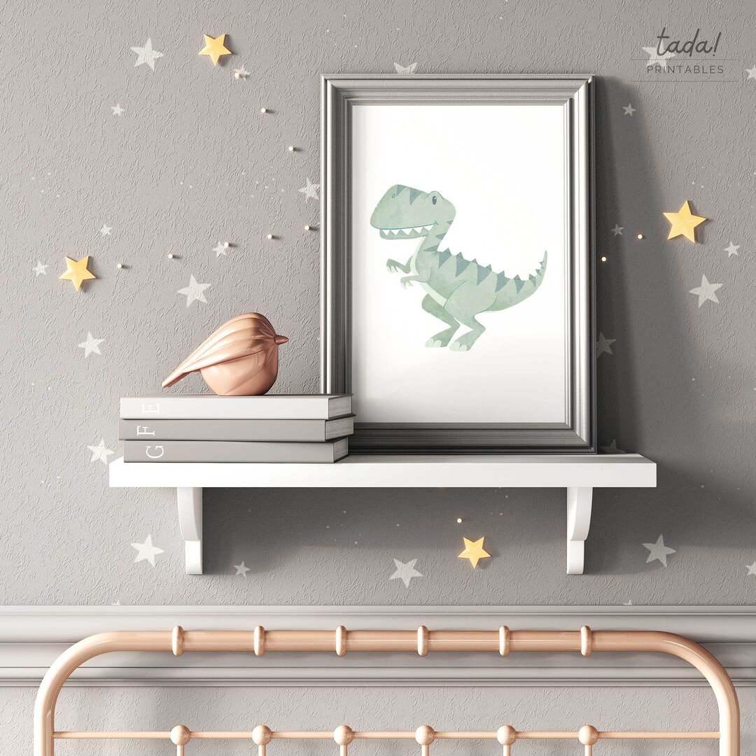Dinosaur Nursery Print, Trex Wall Art Print, Boys Room Decor