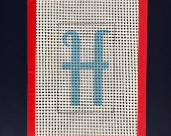 DIY "H" NEEDLEPOINT kit- you CHOOSE the colors! Frame included.