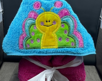 Butterfly Hooded Towel, girls birthday gift ,boys birthday gift