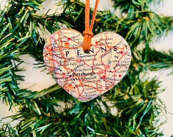 Adorno de corazón de Pittsburgh