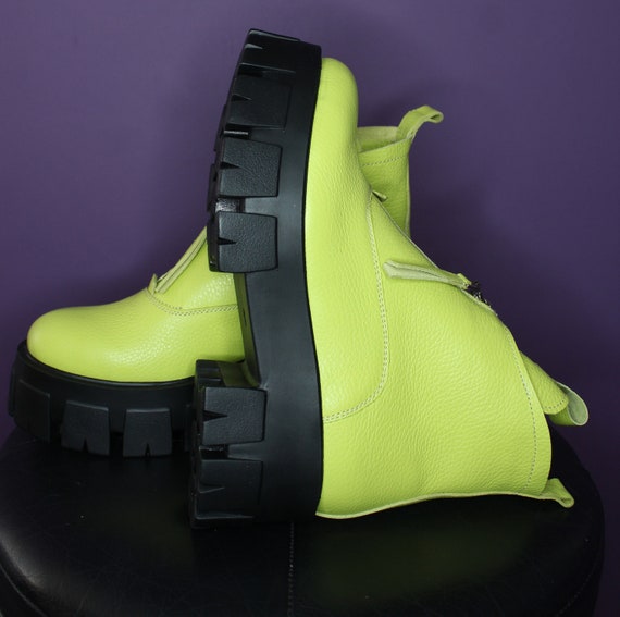 yellow platform boots