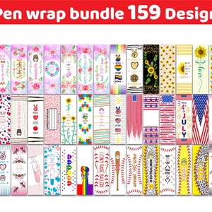 Pen wrap Bundle 159 Design, Pen wraps waterslide, Epoxy pen wraps, Printable vinyl wrap, Pen wraps Template PNG Digital file Download.