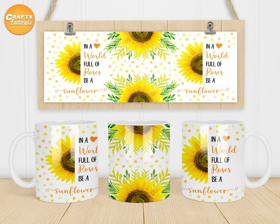 Sunflower Biden Harris Peace Love Mug 11oz 15oz Sublimation Transfer