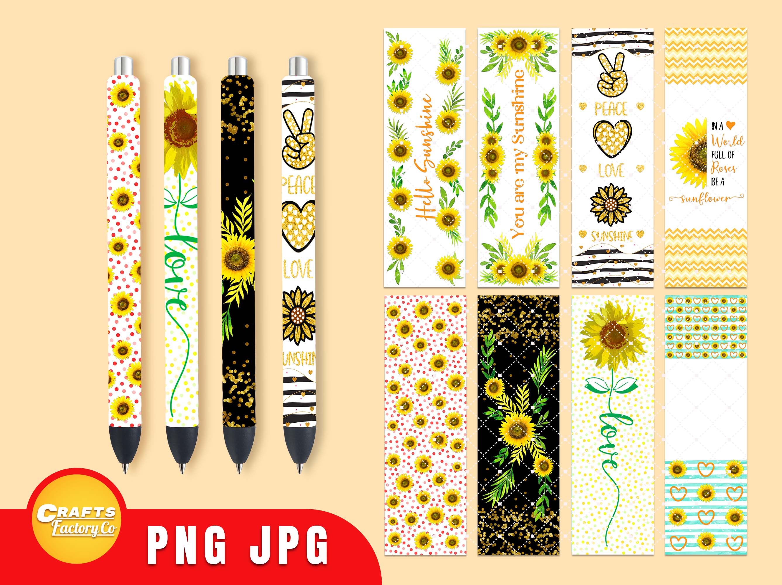 Pen wrap sunflower bundle Summer pen wrap Epoxy pen wrap Etsy