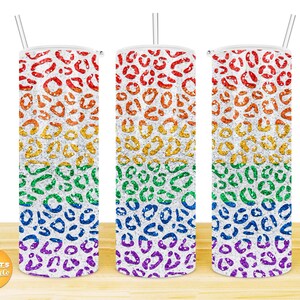 Leopard glitter tumbler png, LGBT Rainbow Tumbler Wrap, Faux Glitter Tumbler Wrap, Seamless tumbler, Straight & Tapered Tumbler PNG.