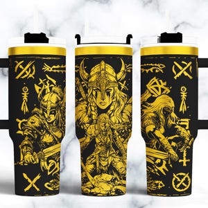 Viking Warrior 40oz tumbler wrap Seamless Designs laser Rotary engraved SVG Files.