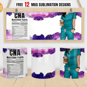 Nurse mug png, Cna nurse mug, Black Hair Nurse, Cricut mug press, 11oz, 12oz, 15oz Coffee mug Sublimation designs.