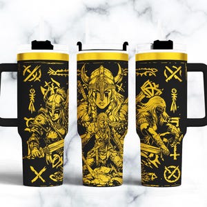 Viking Warrior 40oz tumbler wrap Seamless Designs laser Rotary engraved SVG Files.