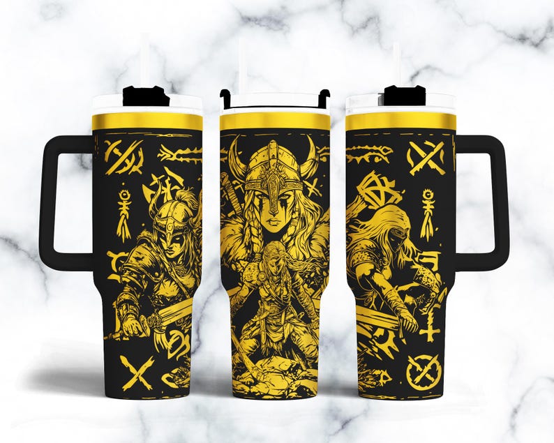 Viking Warrior 40oz tumbler wrap Seamless Designs laser Rotary engraved SVG Files.