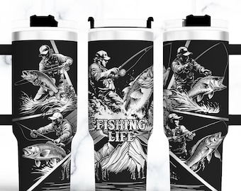 File per incisione laser di bicchieri da pesca, file SVG con incisione laser rotativa per bicchieri da pesca da 40 once Seamless Designs.